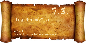 Tiry Borbála névjegykártya
